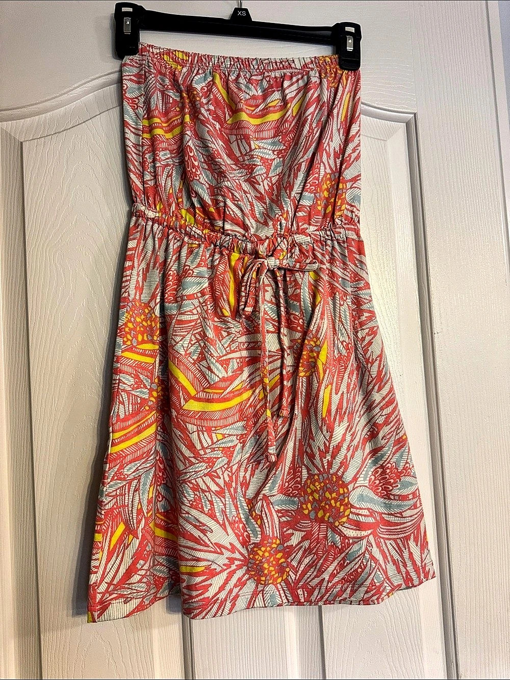 Mossimo Abstract Midi Dress Red & Gray XS NWT
